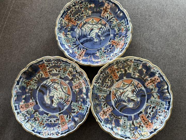 古伊万里 芙蓉手 色絵 7寸