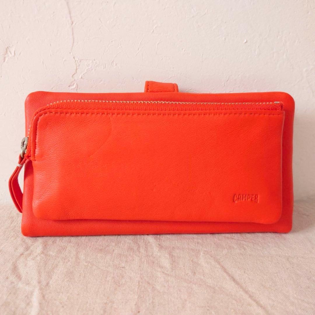 カンペール Soft Leather 長財布 折り財布 オレンジCAMPER