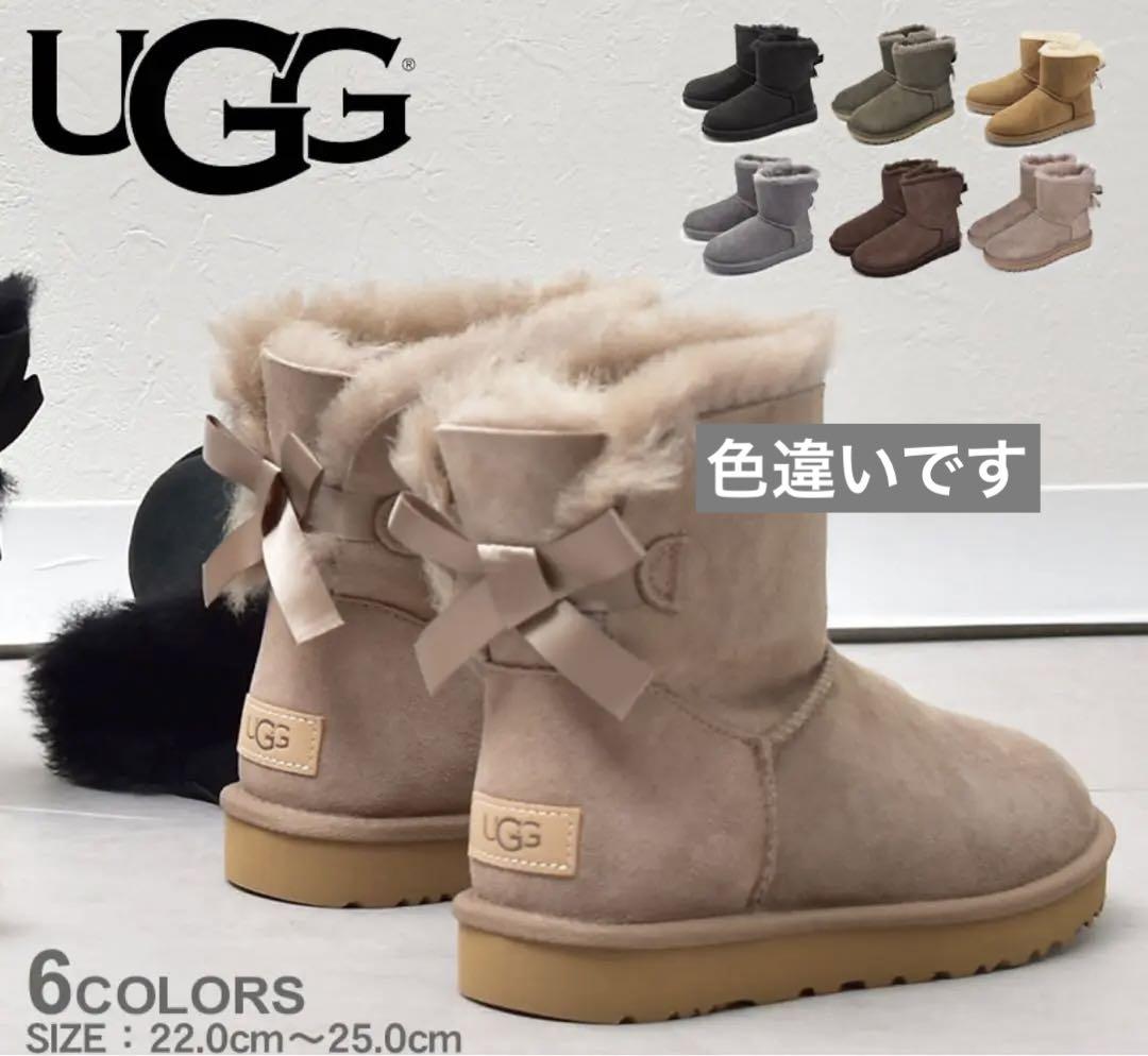 新作の アグ ムートンブーツ ミニベイリーボウ UGG シープスキン ボア