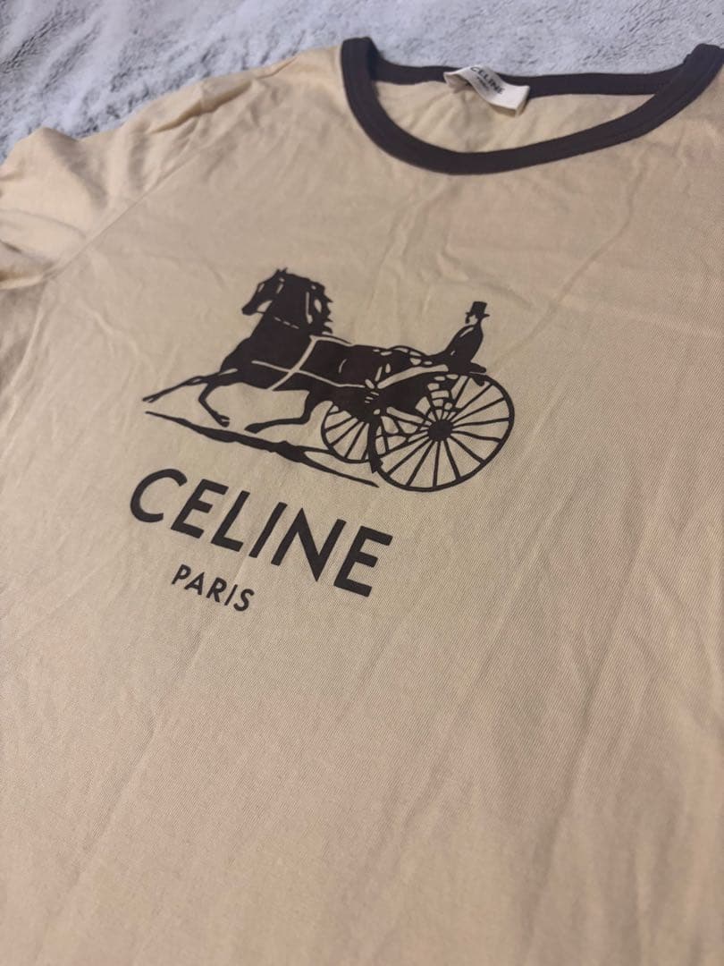 CELINE ベージュ Tシャツ Sサイズ CELINE ベージュ Tシャツ Sサイズ