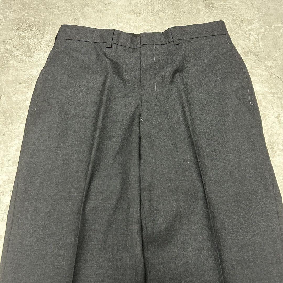 極美品Brooks Brothers ウール スラックス パンツ チャコール ウール サージ プレーンフロント トラウザーズ Slim | Brooks