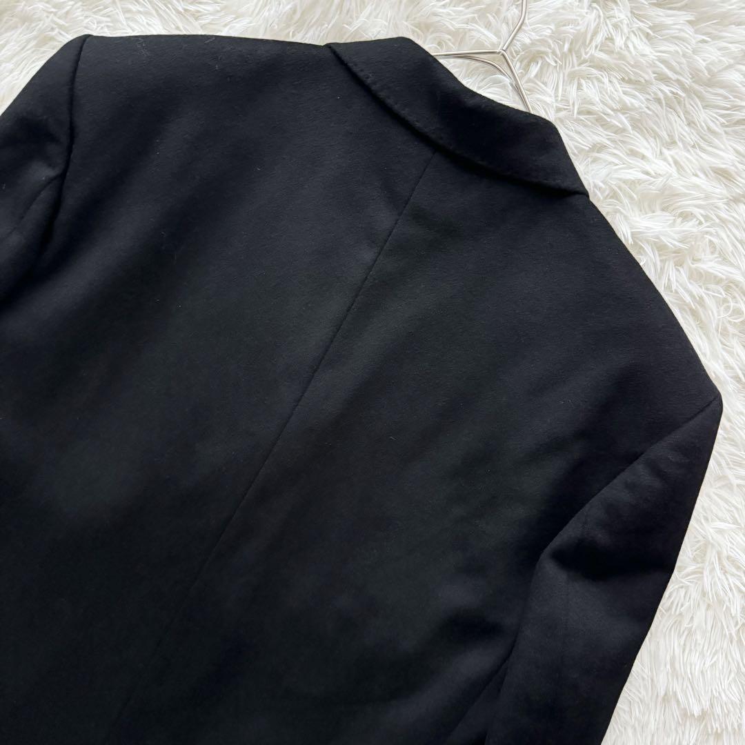 美品　チェスターコート　カシミヤ100% AB9 4Lサイズ相当　黒　ロング