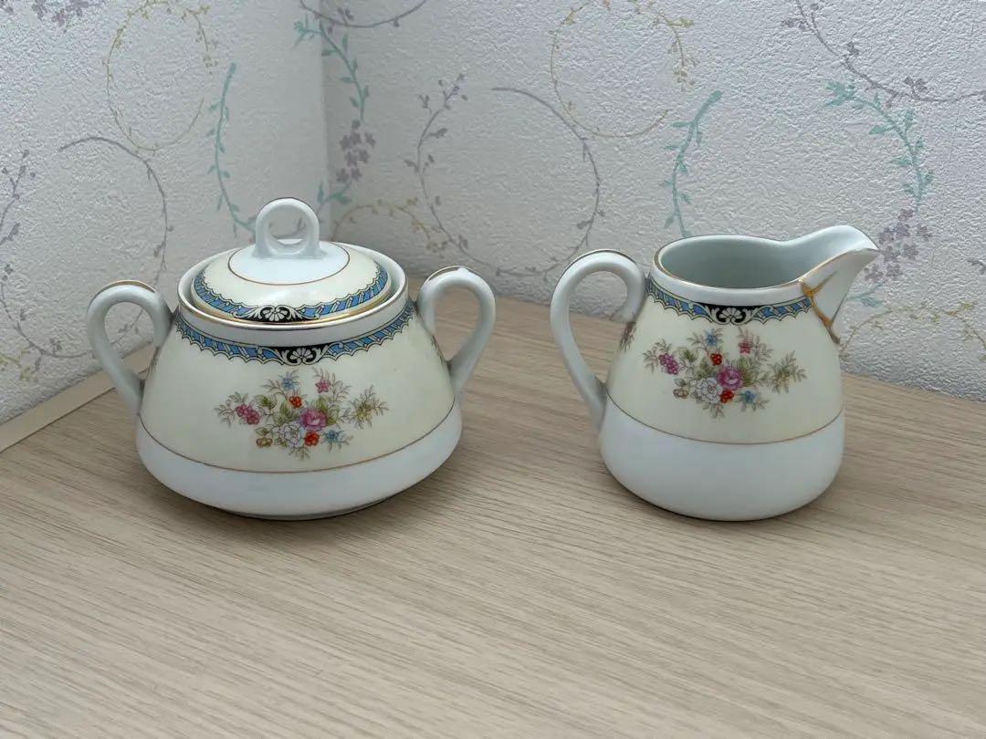 オールドノリタケ　1850年　小皿6枚 大皿　シュガーポット　ミルクポット オールドノリタケ 1850年 小皿6枚 大皿 シュガーポット ミルクポット