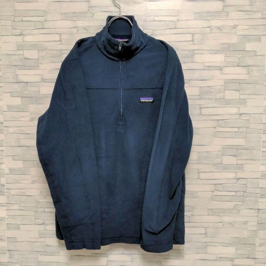 【ハーフジップ】パタゴニア　フリース　スウェット ジャケット　ネイビー  M