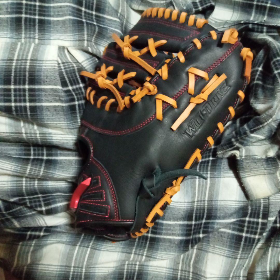 Mizuno 野球グローブ 黒/オレンジ　ファーストミット
