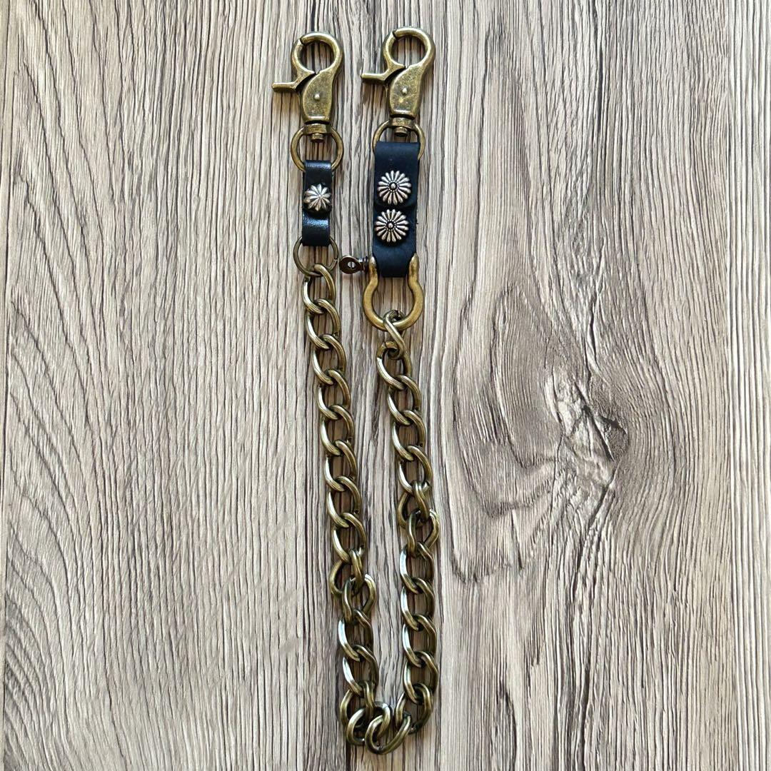 ウォレットチェーン ゴールド フラワーモチーフ ハンドメイド