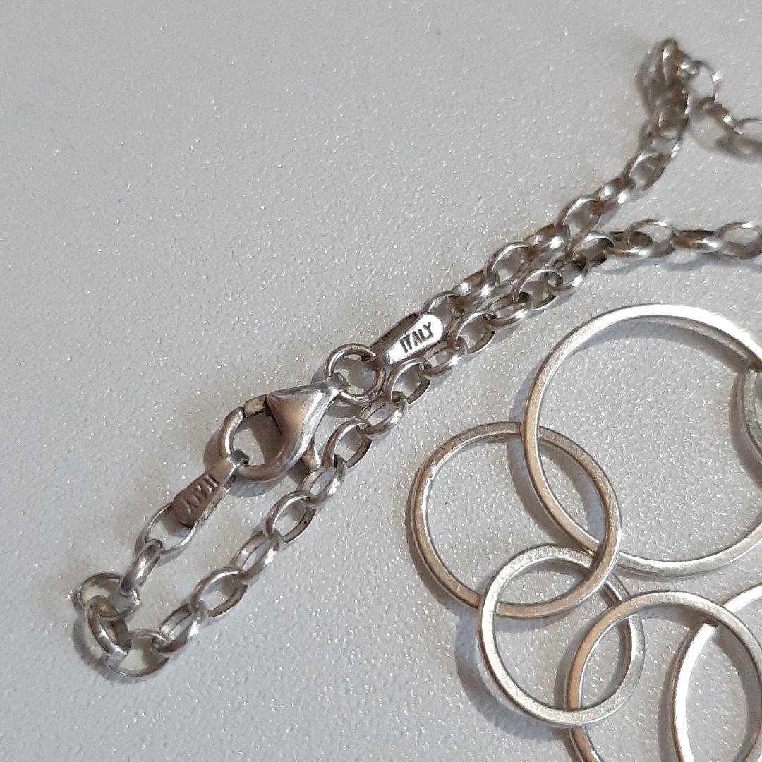 低価格 シルバー ロングネックレス N23 SILVER 銀 フープ ITALY 925 アクセサリー