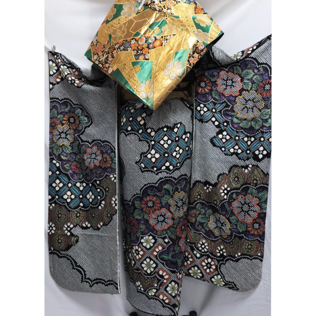 【美品】◆振袖セット◆丈165.5cmフルセット黒総絞り成人式前撮り正絹08HC 【美品】◆振袖セット◆丈165.5cmフルセット黒総絞り成人式前撮り正絹08HC