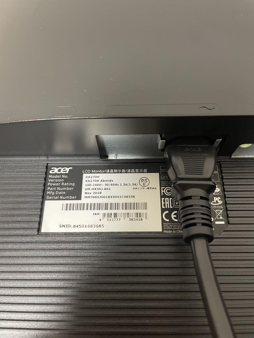 Acer KA270H abmidx モニター 27インチ