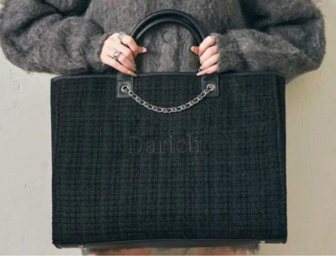 【美品】ダーリッチ 黒 ハンドバッグ 美品】ダーリッチ 黒 ハンドバッグ