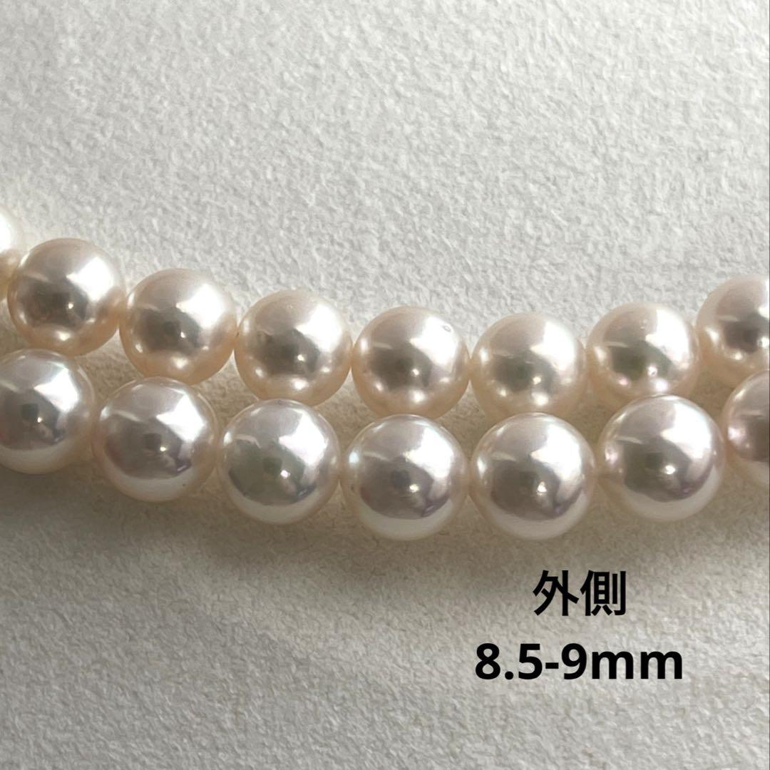 超美品】ミキモトパールネックレス8.5-9mmホワイトピンク系k18