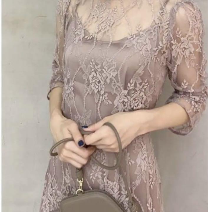 snidel バックデザインレースオケドレス