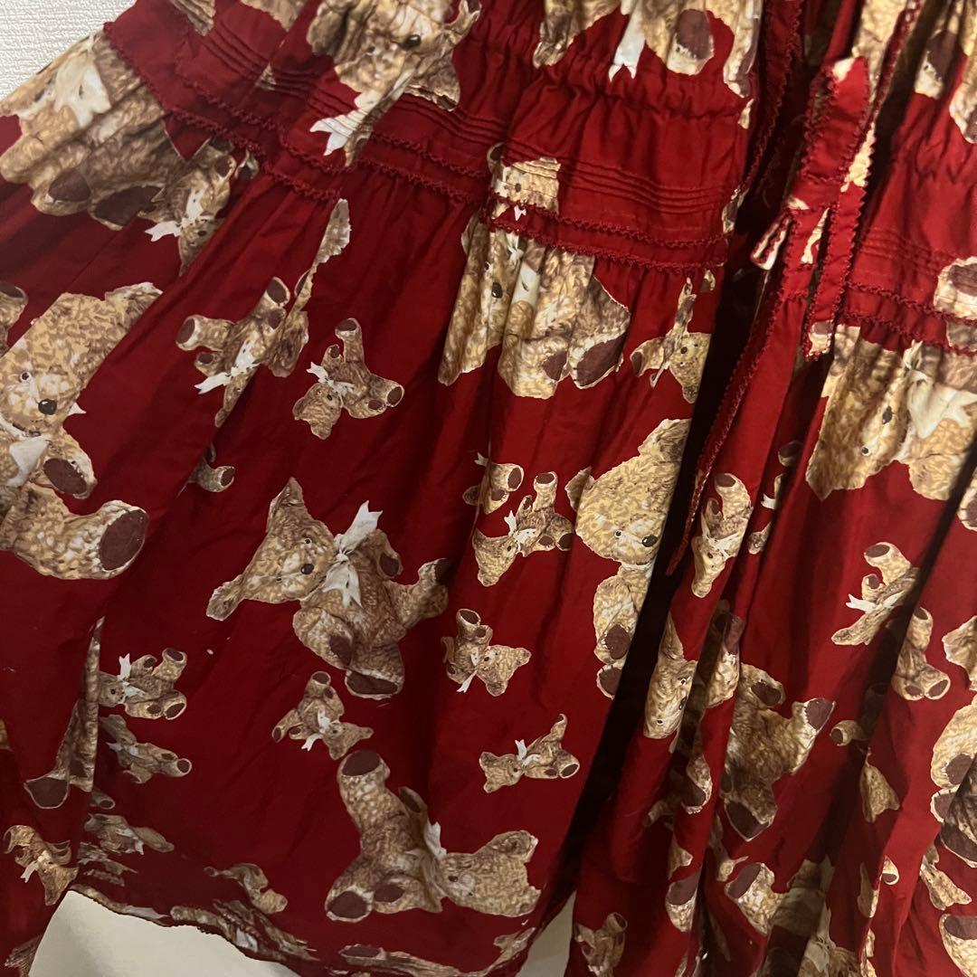 ワンダフルワールド 親子クマ　ワンピース　ピンクハウス