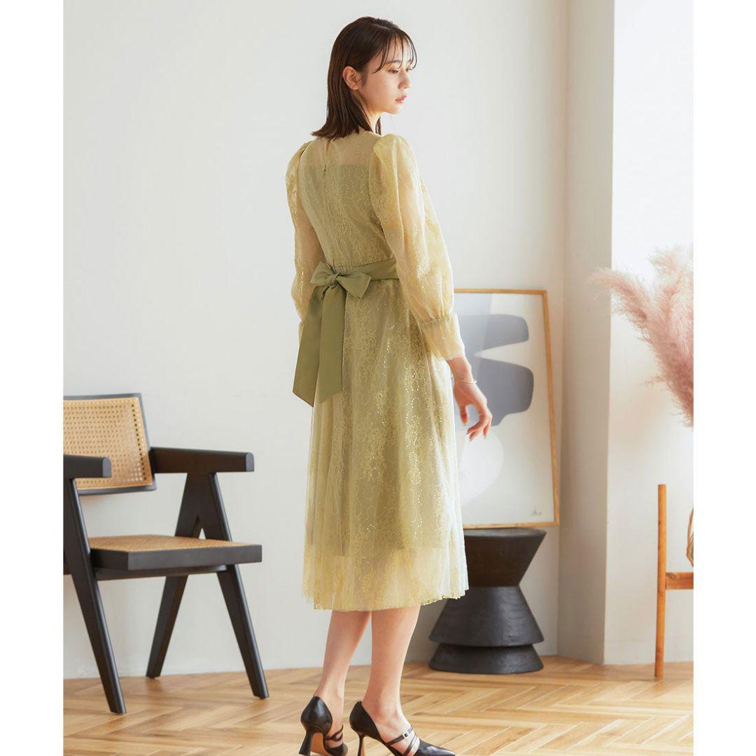 niana スパンコール刺繍レースカシュクール パーティードレス
