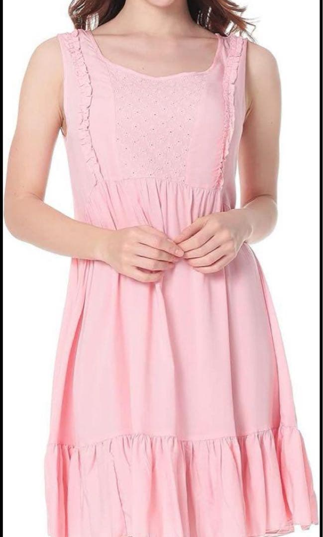 パジャマ レディース ネグリジェ 部屋着 ノースリーブ XXS ピンクルームウェア・パジャマ