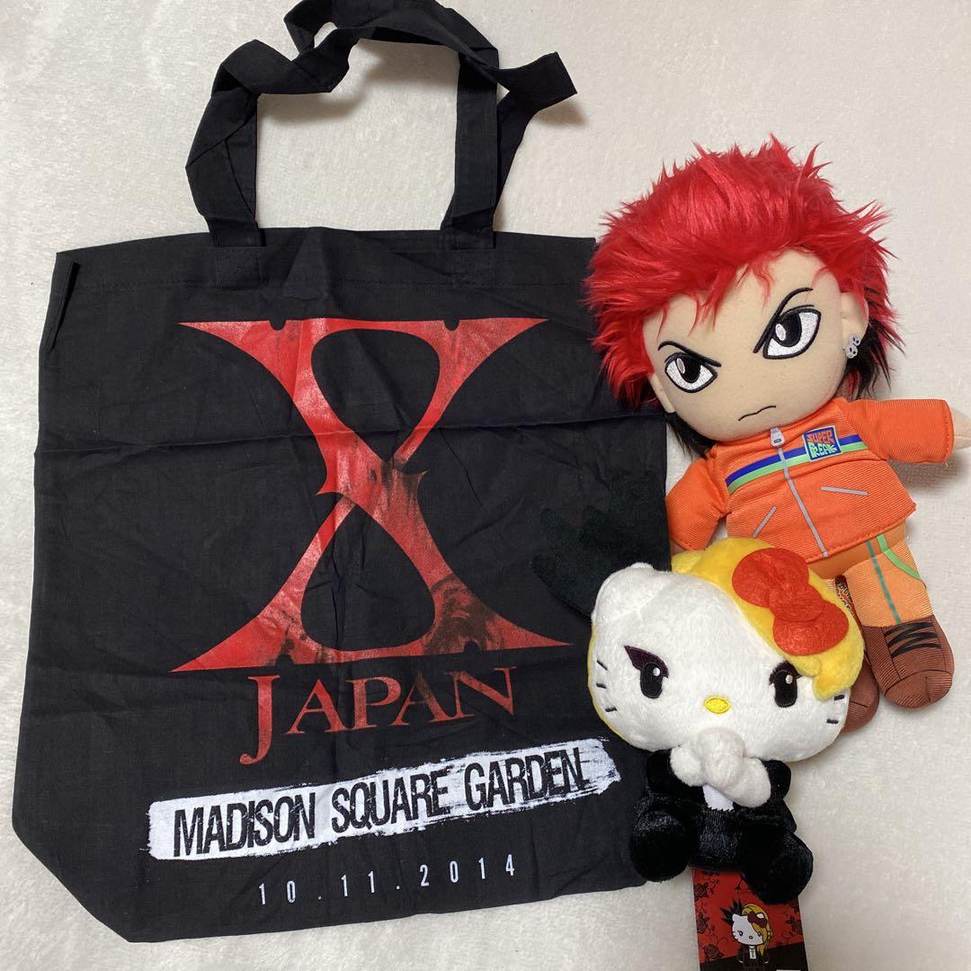 X JAPANのグッズ 3点まとめ売り バッグ1点 ぬいぐるみ2点 バラ売り不可