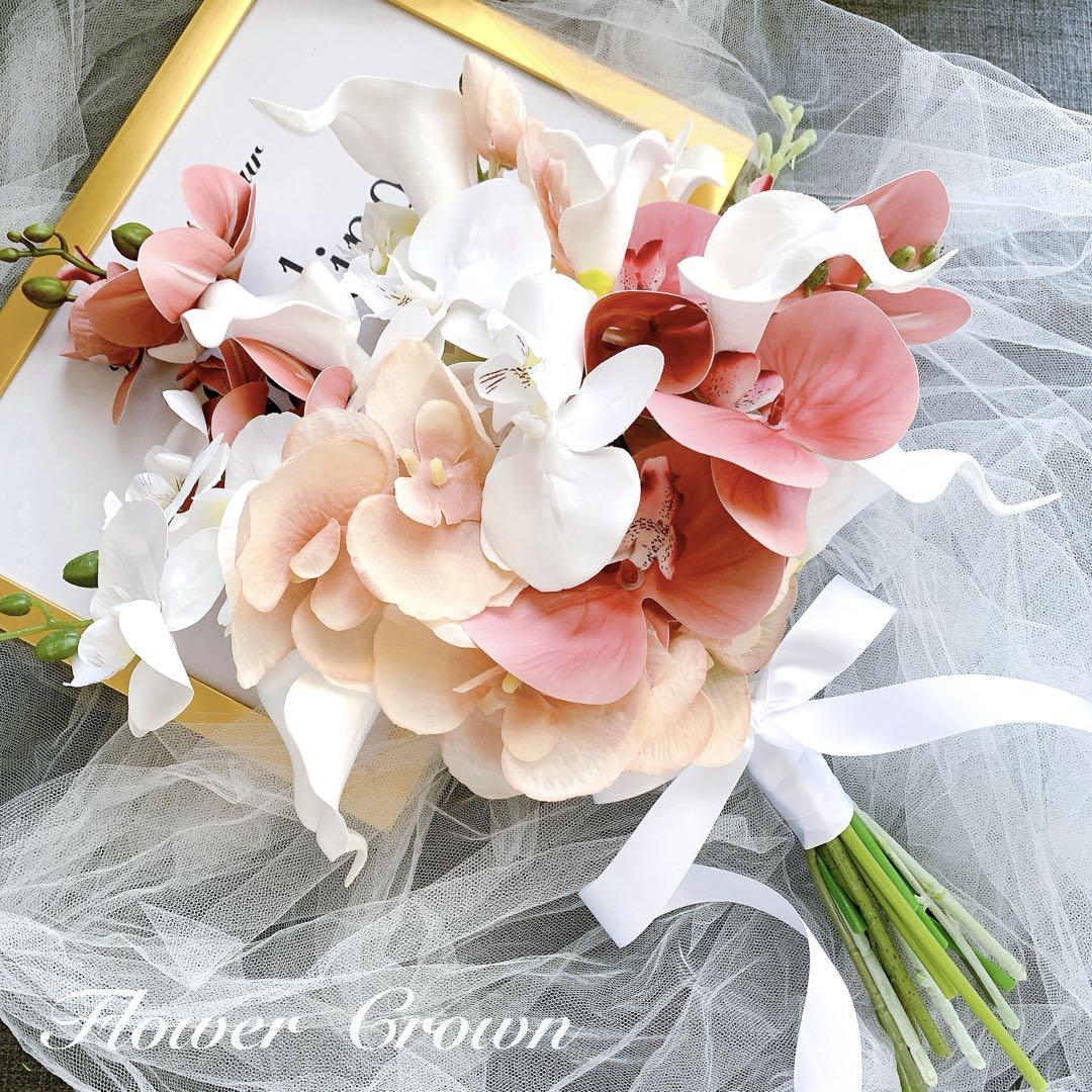 アーティフィシャルフラワーブーケク クラッチブーケ 結婚式 ウエディングブーケ