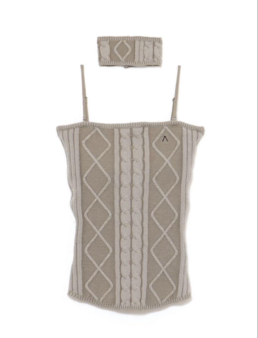 andmary Vera knit bare tops gray アンドマリー - メルカリ