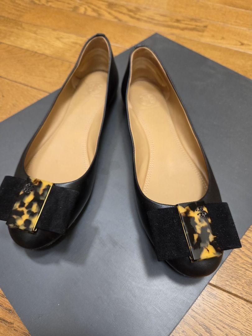 Tory Burch トリバーチ　フラットシューズ　バレーシューズ　リボン　黒