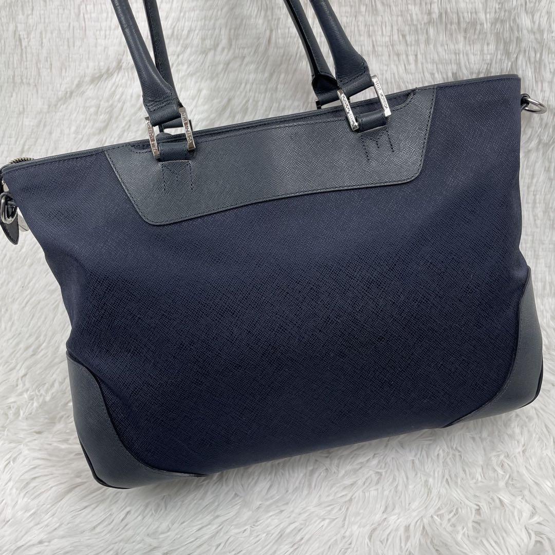 MORBIDA ペッレモルビダビジネスバッグネイビーA4収納可