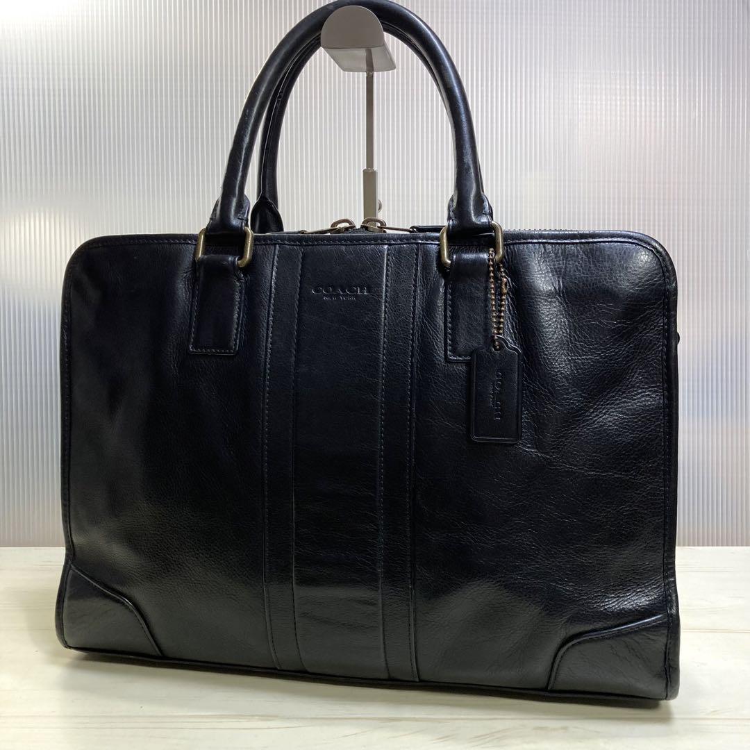 COACH　コーチ　ビジネスバッグ　ブリーフケース　ブラック　3層