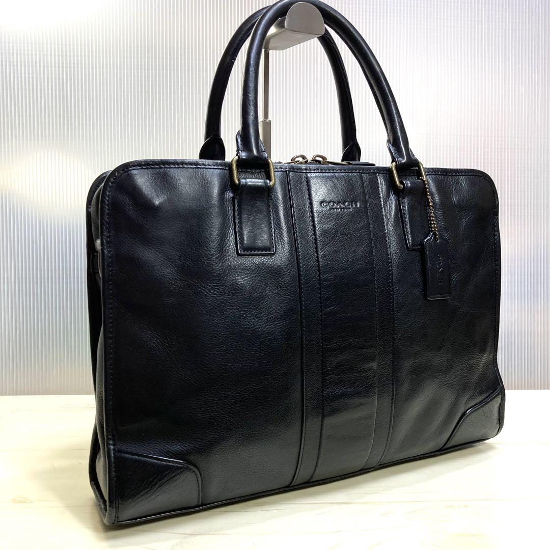 COACH　コーチ　ビジネスバッグ　ブリーフケース　ブラック　3層
