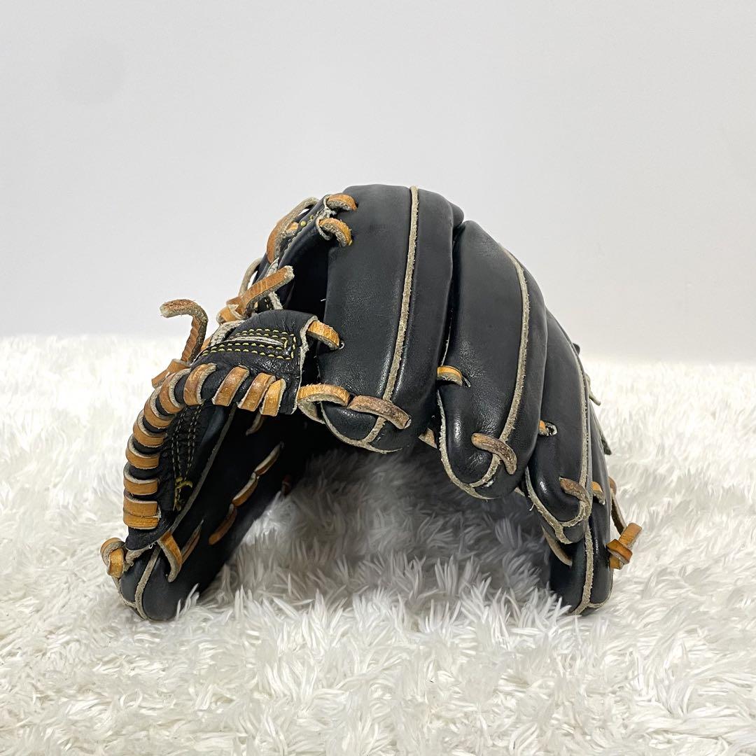 【美品】 アシックス 軟式 内野 グローブ ゴールドステージ 型抜群 即戦力 黒