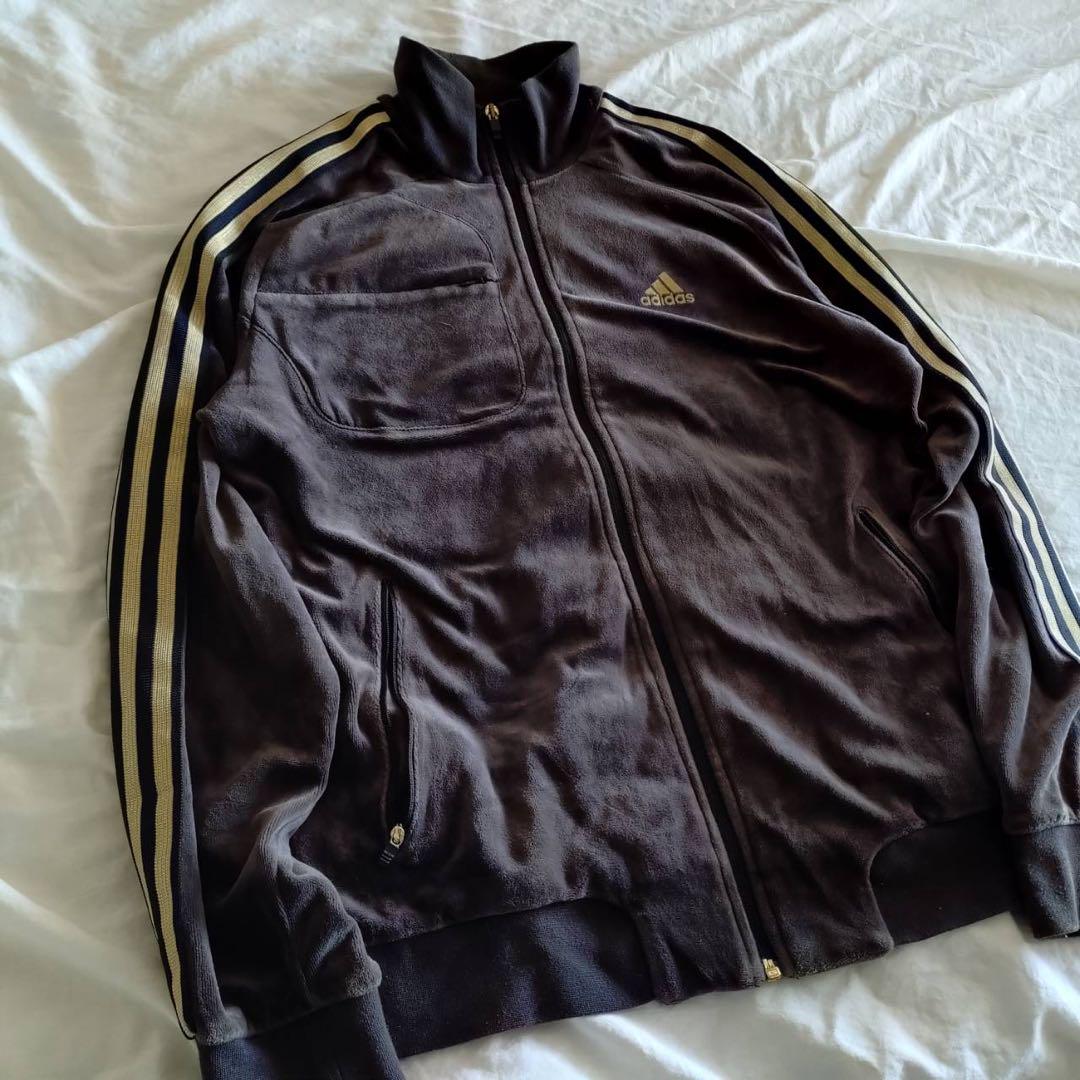 00s adidas　アディダス　トラックジャケット　ベロア　ジャージ　トップス