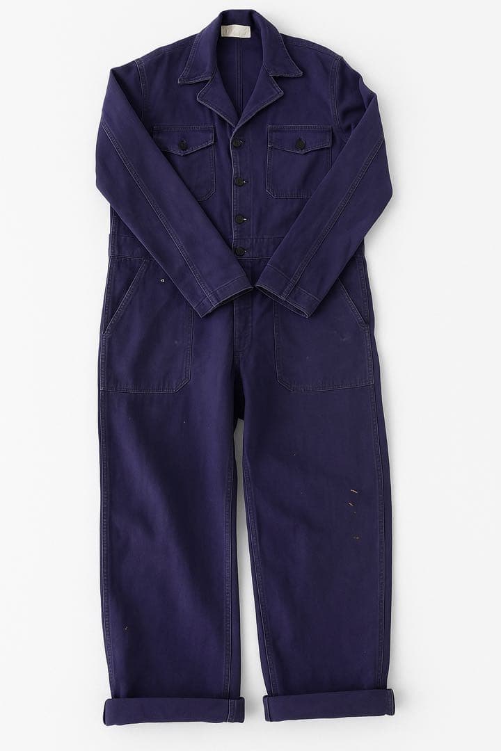 60s EURO Vintageつなぎジャンプスーツオールイン後染パープルL VINTAGE