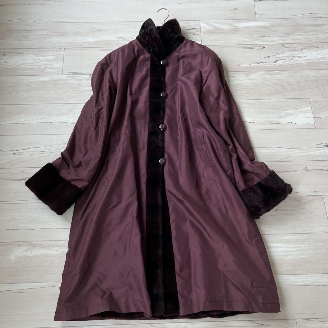 【極美品】Altima 毛皮 リバーシブルコート シルク100% ウィーゼル 極美品】Altima 毛皮 リバーシブルコート シルク100% ウィーゼル