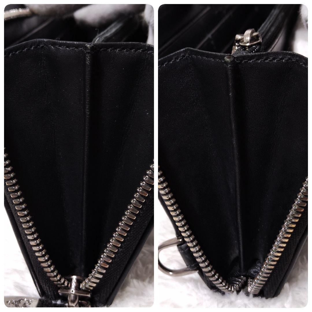 MCM ラウンドファスナー 長財布 スタッズ 鋲 黒 モノグラム