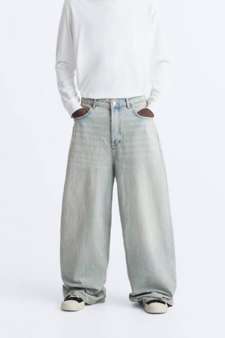 限定セール ZARA ザラ バレンシアガ 42 デニムパンツ BAGGY オーバーダイ パンツ