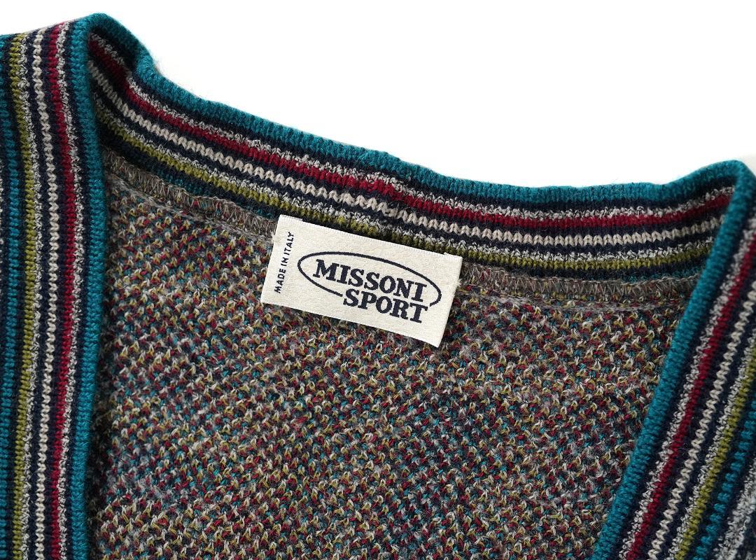 イタリア製 MISSONI SPORT 総柄 デザイン カーディガン 48