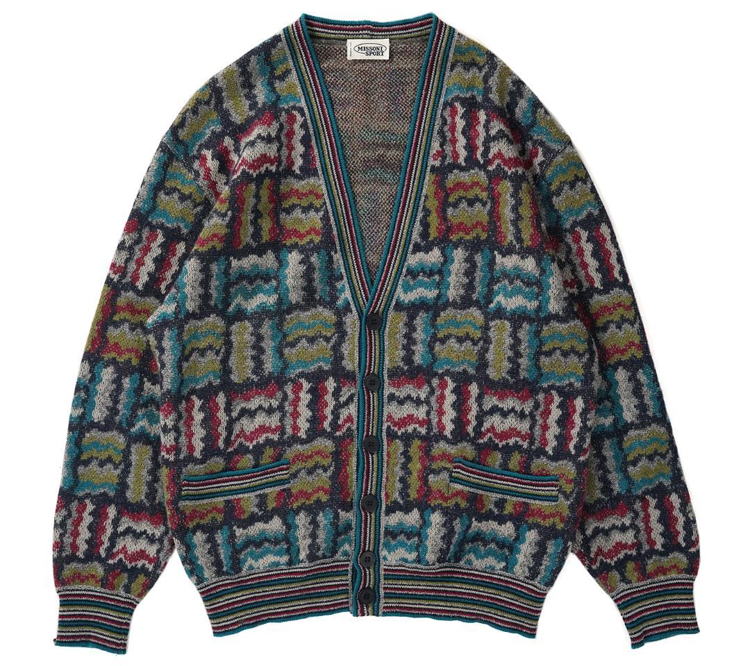 イタリア製 MISSONI SPORT 総柄 デザイン カーディガン 48