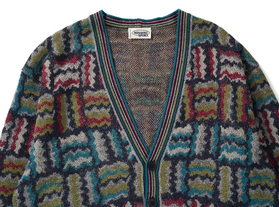 イタリア製 MISSONI SPORT 総柄 デザイン カーディガン 48