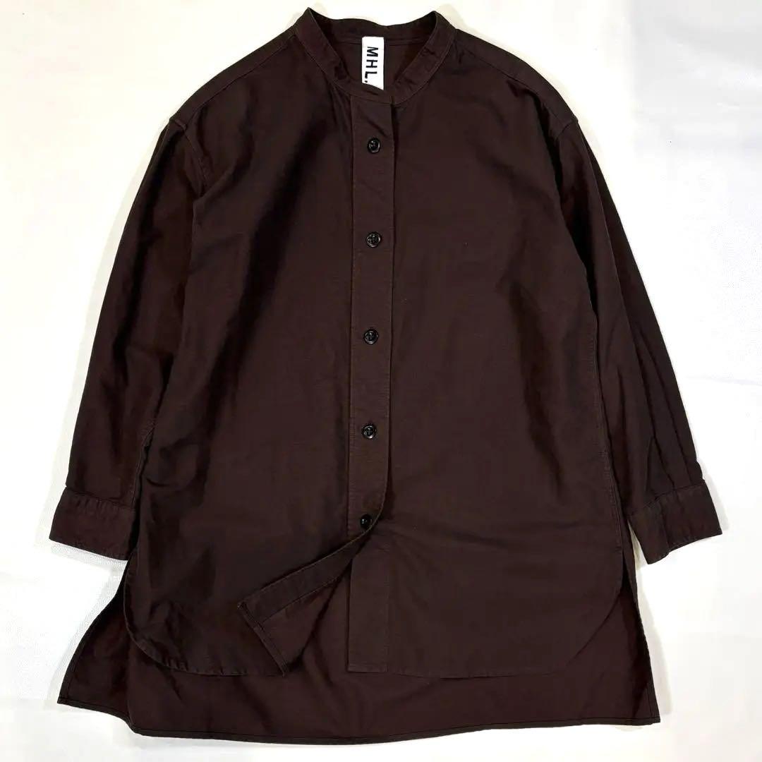 マーガレットハウエル MHL SOFT HOPSACK バンドカラーコットン0