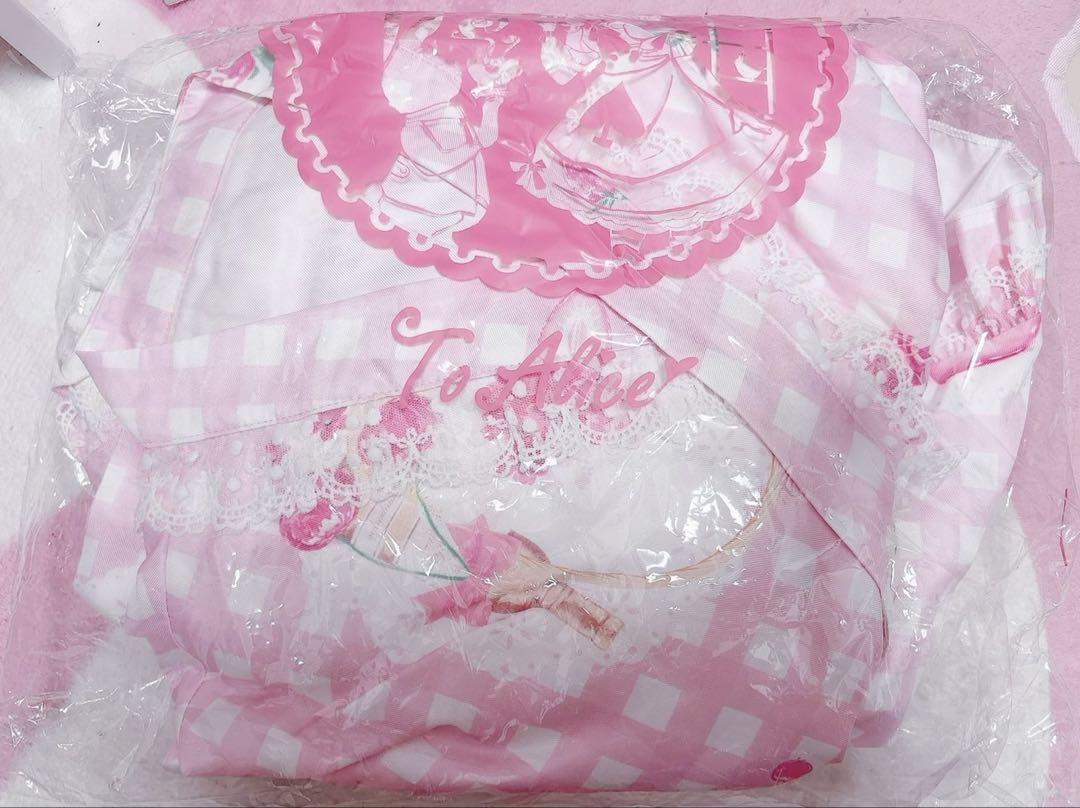 To Alice いちごギンガムチェック浴衣セット ピンク