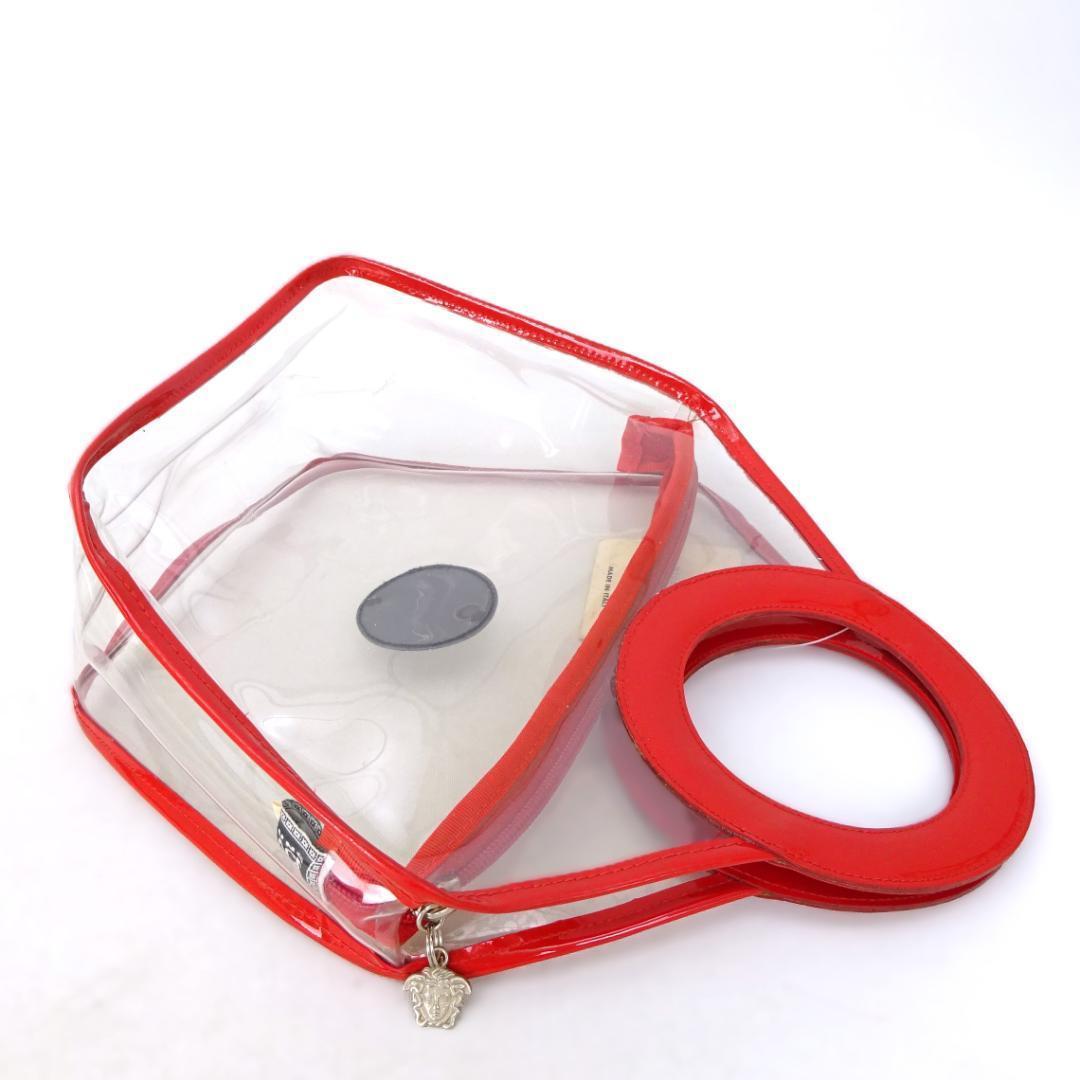 本物良品■ヴェルサーチ■メデューサ/ビニール/ハンドバッグ/ミニトートバッグ