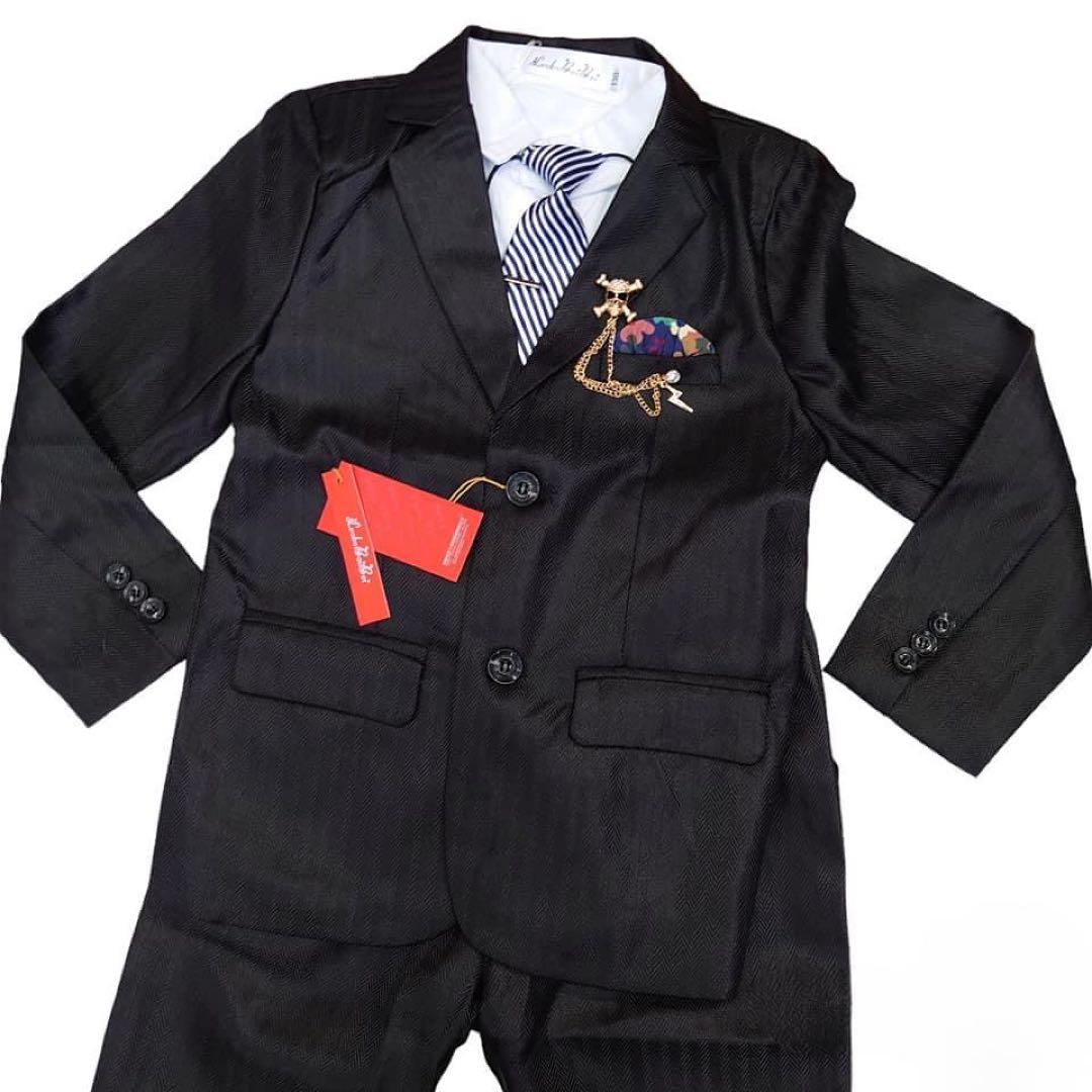 男の子 キッズスーツ フォーマル 卒園式 入学式 結婚式 新品 ブラック 160