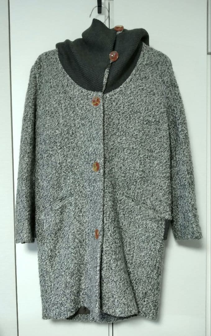 mercibeaucoup, リングウール コート グレー ロングコート