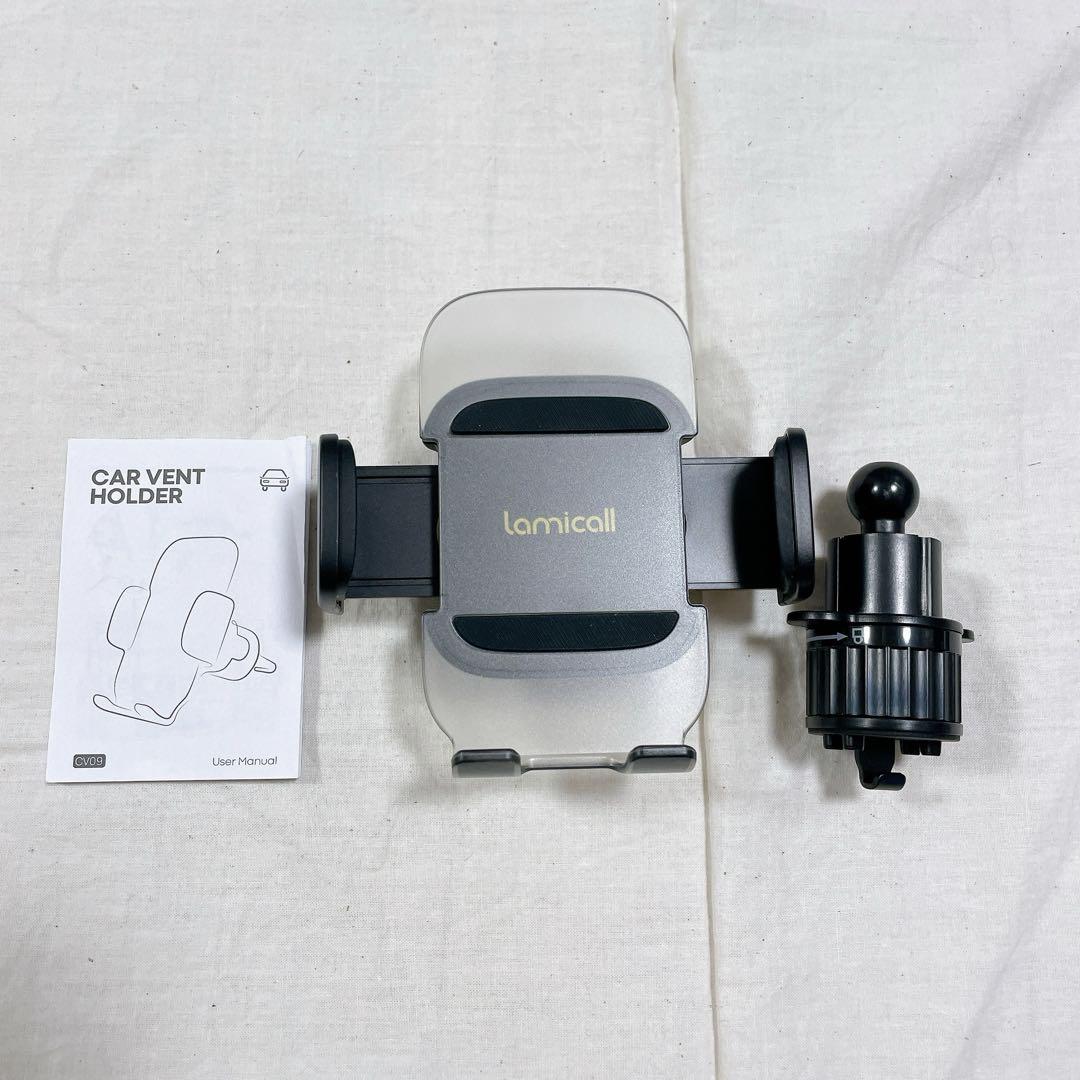 Lamicall アクリル スマホホルダー 車載用スマホホルダー ブラック