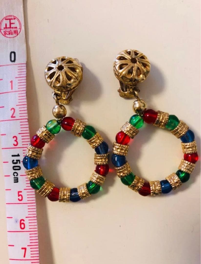 イタリア製 ガラスビーズネックレス イヤリングセット イタリア製 ガラスビーズネックレス イヤリングセット