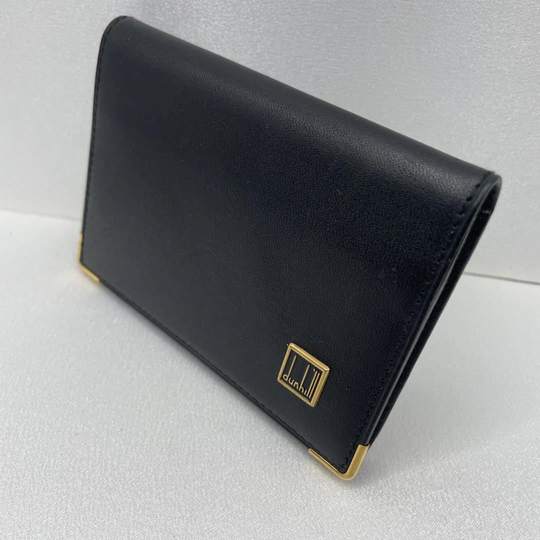 未使用級美品!dunhil ダンヒル 名刺入れ ブラック ゴールド金具 メンズ 未使用品】dunhill 名刺入れ カードケース ゴールド金具