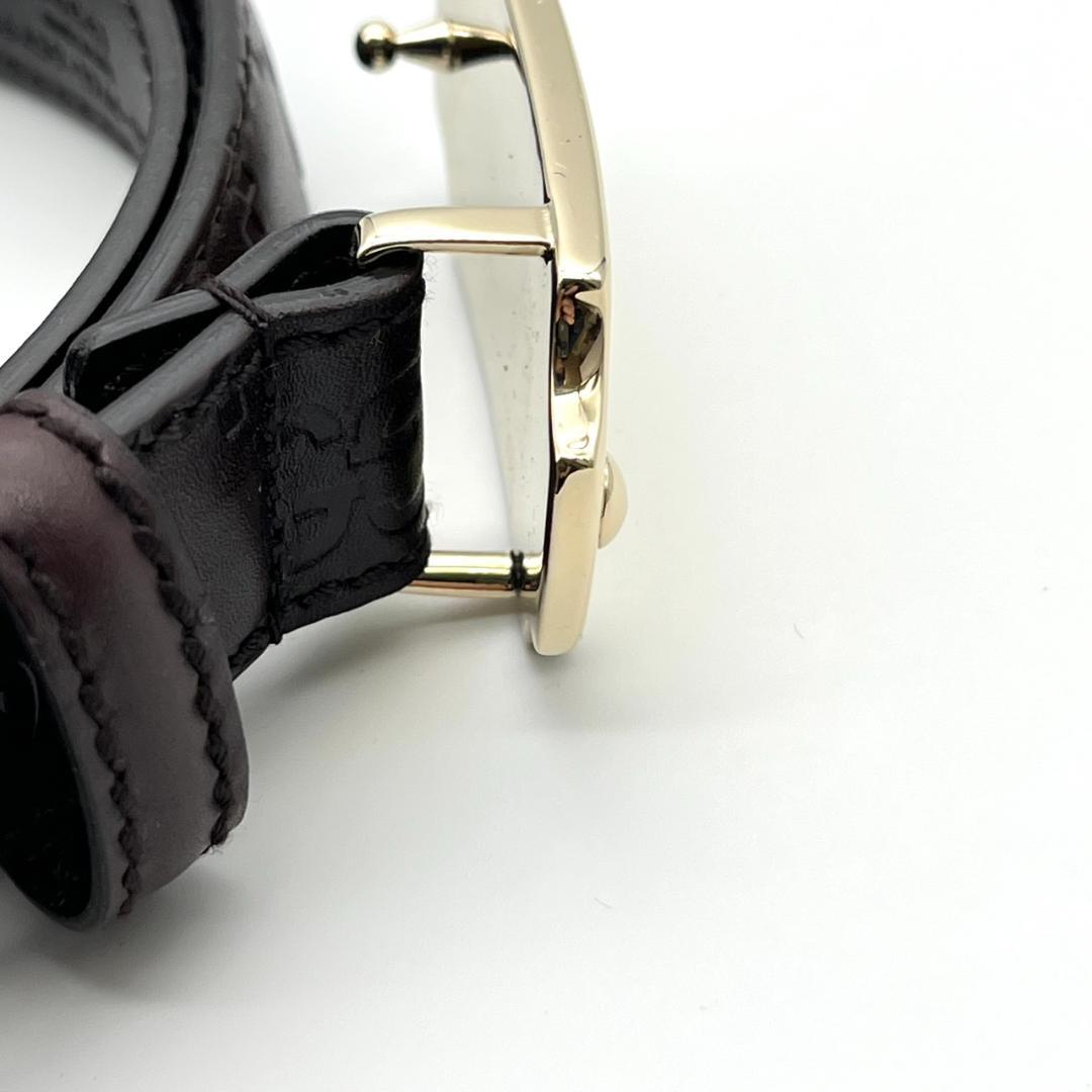 レア GUCCI グッチ ベルト ユニセックス シマ ロゴバックル レザー 茶系 レア GUCCI グッチ ベルト ユニセックス シマ ロゴバックル レザー 茶系