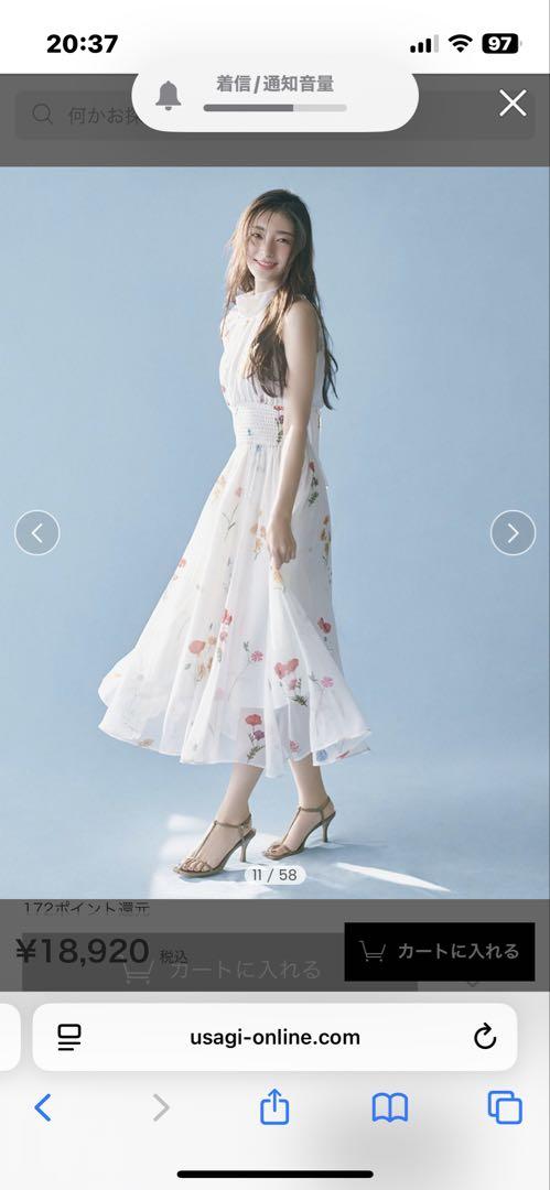 バックリボンシフォンワンピース　新品未使用　SNIDEL