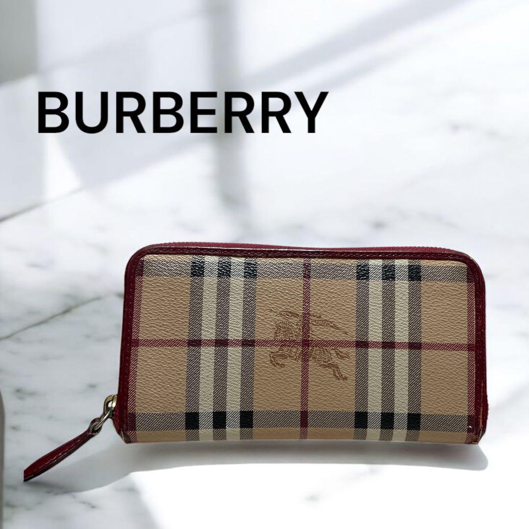 BURBERRY バーバリー ラウンドファスナー 長財布 ノバチェック