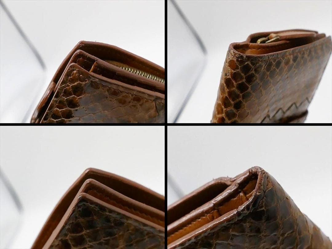 良品*BOTTEGA VENETA ボッテガヴェネタ* 折財布 パイソン 箱付き