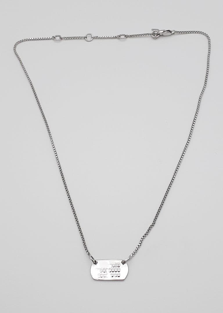 Z08-23　クリスチャンディオール　プレート タグ　ネックレス　シルバー　ロゴ