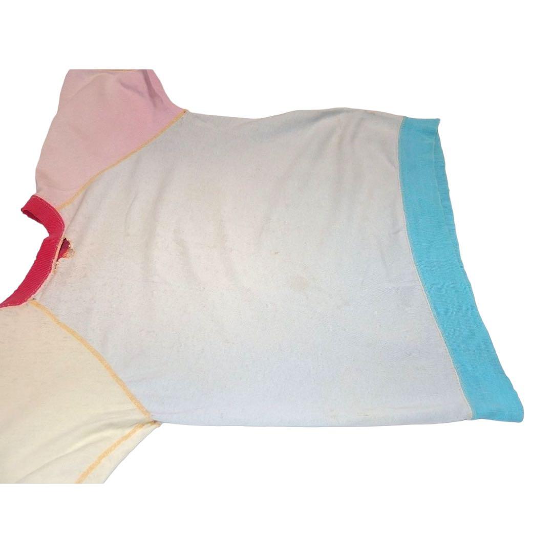 ▪️50’sクレイジーパターン 半袖スウェット 襤褸 ダメージ フェード 綿１００