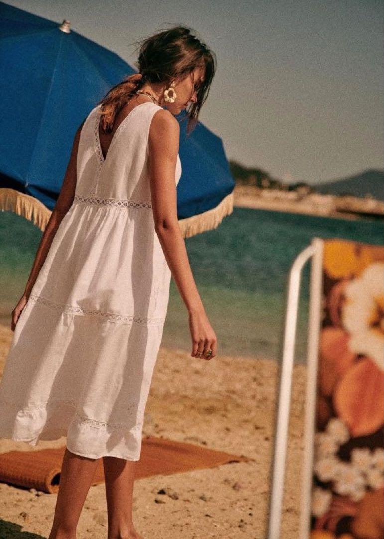 Sezane 34 リネンワンピース セザンヌ レディース